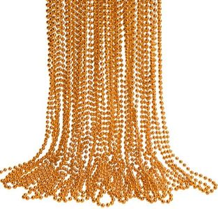 HOOSUN 30 Pack Orange Beads Necklace,Orange Party Decorations Accessories Mardi Gras Beaded Necklace,Parade Throw Accessories Christmas Bead Necklaces for Party Favors,School Event,Celebrations Decor