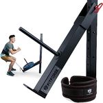 FitForge Belt Squat Attachment for Rack - Space Saving Power Rack Squat Stand Attachment - Power Cage Squat Rack Add On for Home Gym, Compatible with All Hole Plates, Fits 3x3 Racks (Belt Included)