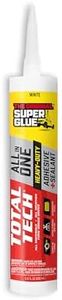 Total Tech, White, 9.8oz Cartridges, Heavy-Duty Adhesive & Sealant, Flexible, All-Weather, Watertight, UV-Resistant, High Strength, Instant Grab, Ideal for Pools, Sinks, Bathtubs