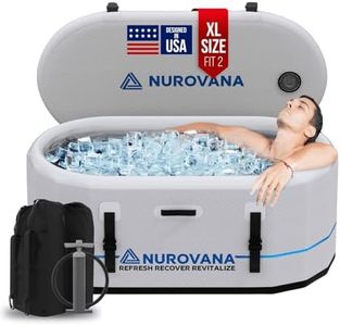 Cold Plunge Tub with Water Chiller Port - XL 59in Portable Ice Bath Tub for Athletes - Inflatable Ice Plunge Tub for Cold Therapy - Ice Plunge Tub Chiller for Ice Baths At Home Ice Pod