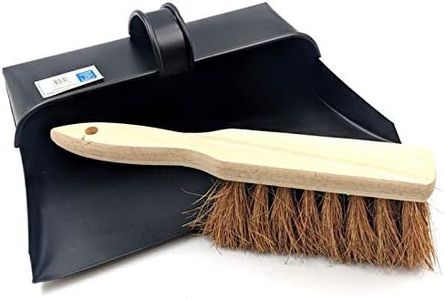 Black Hooded Metal Dust Pan and Soft Brush Dustpan ash pan Traditional Dustpan and Brush