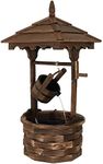 Sunnydaze Old-Fashioned Wooden Wishing Well Water Fountain - Outdoor Garden Fountain Waterfall Feature - 48 Inch Tall Brown