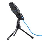 Trust 23790 Mico PC Microphone, USB Plug and Play, Cable with 3.5mm Plug and USB Adapter, Condenser, Tripod Mic Stand