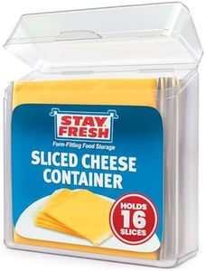 Stay Fresh American Cheese Slice Storage Container Clear Plastic Cheese Slice Holder that is Dishwasher Safe, BPA Free. Air tight Cheese Container for your Pantry, Counter, Refrigerator
