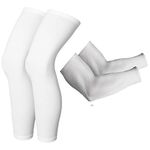 Shirsh UV Sun Protection Leg and Arm 1 Pair sleeve For Men's Women's - UPF 50 - Arm Cover For Tanning And Sunburn Protection - 1 Pair (White)