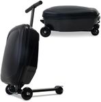 20" Scooter Suitcase for Kids, 2-in-1 Ride On Luggage with Wheels for Boys & Girls Ages 4-15, Foldable Hardshell Carry On Lightweight Travel Suitcase for Airplane