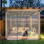 JIwqDY Outdoor Vinyl Curtain, Clear Gazebo Side Panels Heavy Duty Waterproof Tarp with Zipped Door, for Pergola, Garden, PlantsResistant Outdoor Curtains (Color : Transparent, Size : 3x3m)