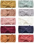 Handmade baby headband stretch nylon headband bow, suitable for newborns, babies, toddlers, girls-10 pieces