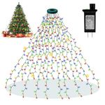 Christmas Tree Lights - Christmas Lights Indoor 480 LED 9.8FT x 16 Drop Christmas Outdoor Lights with 8 Models & Memory Function & Timer Multicolor