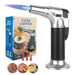 ‎DMJJSD® Butane Torch Kitchen Blow Torch Refillable Butane Torch Lighter Kitchen Blow Torches Gas Torch Blowtorch Gas Burner Flame Thrower for Kitchen Crème Brulée Grill Brazing (Butane Not Included)