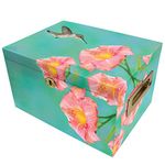 Hummingbird Cremation Urn Memorial Collection Chest with Lock and Key, Cremation Urns for Adult Ashes, Urns for Human Ashes Adult or Child