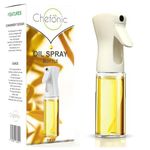 Chefonic Oil Spray Bottle 200ml Glass Olive Oil spray Bottle, Fine Mister For Any Oil or Water Base Liquid, Oil Bottle made Cooking Easier in The Kitchen