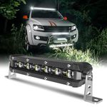 JG-AUTO 8 inch LED Light Bar Single Row Slim Light Bar 30W 5000LM Auxiliary Light 6500K Spot Beam Driving Light Fog Light for Off-road Cars SUV UTV ATV Truck Marine Grille