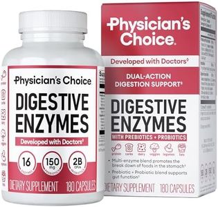 Physician's CHOICE Digestive Enzymes - Multi Enzymes, Organic Prebiotics & Probiotics for Digestive Health & Gut Health - for Meal Time Discomfort Relief & Bloating - Dual Action Approach - 180 CT
