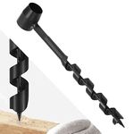 Black Manual Auger Drill High Hardness Light Weight Portable Survival Drill for Wilderness Woodworking[19-230mm], Eye Wood Auger Drill Bit, Hand Auger Drill Manual Settlers Wrench bushcraft Tools