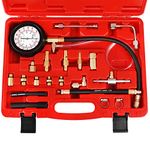 N / A JIFETOR Fuel Injection Pump Pressure Tester Gauge Kit, Car Gasoline Gas Fuel Oil Injector Test Manometer Tool Set 0-140PSI, Universal for Auto Truck SUV Motorcycle ATV RV