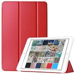 DuraSafe Cases for iPad PRO 10.5 Air 3 [ PRO 10.5 Inch Air 3rd Gen ] A1701 A1709 A1852 A2152 A2123 A2153 A2154 Smart Trifold Lightweight Soft Silicone Transparent Front & Back Cover - Scarlet