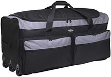 Travelers Club 36" Asgard 3-Wheel Rolling Duffel Bag, Black, 36-Inch, Space Saver 36-inch Tri-fold 3-Wheel Rolling Locker