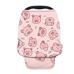 Wanyint Pink Pig Print Car Seat Covers for Baby Boys and Girls,Nursing Carseat Cover,Multi- use Breastfeeding Covers,Nursing Scarf,Carseat Canopy for Babies