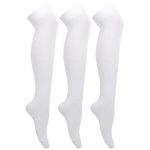 Bonjour Girls 3 Pair Cotton Knee High White Socks For 3-5 Years