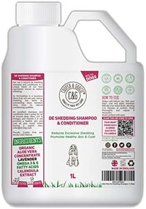 C&G Pets | De Shedding Shampoos & Conditioners for Dogs 1 Litre | Reduces Excessive Shedding Promotes Healthy Skin & Coat | 100% Natural Dog Shampoo and Conditioner | Show Standard Shine