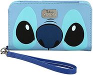 Bioworld The Stitch And Flowers Screen Printed Tech Wallet Wristlet