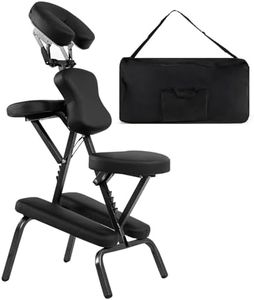 COSTWAY Chaise de Massage Professionnel Portable Solide et Légère Chaise de Spa Pliable Ergonomique,Idéal pour Tatouage,Hauteur Réglable 110-120 CM avec Sac de Transport (Noir)