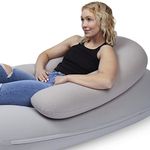 Moon Pod Crescent Backrest for Bean Bag Chair, Gray - The Zero-Gravity Beanbag for Stress, Anxiety, & All Day Deep Relaxation - Ultra Soft & Ergonomic Support for Back & Neck - for The Whole Family