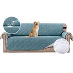 BellaHills 100% Waterproof Oversized Sofa Cover Protector Couch Covers for Dogs/Pets | Sofa Slipcover for 3 Cushion Couch with Non Slip Backing and Adjustable Strap (Oversized Sofa 78", Smoke Blue)