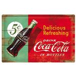 Nostalgic-Art Retro Tin Sign – Coca-Cola – Delicious Refreshing – Gift idea for Coke Fans, Metal Plaque, Vintage Design for Decoration, 40 x 60 cm