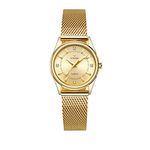 Wwoor'S Women Watches Small Dial Analog Quartz Watch with Stainless Steel Band Fashion Elegant Casual Gifts (S-Full Gold-CA)