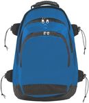 Champion Sports 600 Denier® Deluxe All Purpose 2 Compartment Backpack with Outer Pockets - Adjustable Straps & Carry Handle - 20"L x 13"W x 10"H - Blue