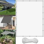 Pergola Canopy Replacement 2.1 x 3 m(6.9 x 9.8ft) Waterproof Canopy Outdoor with Free Rope UV Block Weather-Resistant with Grommets Pes Sun Shades Outdoor Garden Patio Party, White