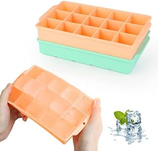 JOPHEK Bandejas de 30 Cubitos de Hielo Cuadrados Grandes de 3,5cm, 2 Piezas, Moldes de Silicona para Cócteles, Whisky, Vino, Puré de Frutas