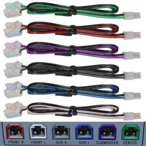 6 Home Theater Speaker Cables for Sony Samsung Etc / 4.2mm Connectors/Includes Tool-Free Wire Crimp Splices / 24 inches Each/Nextronics