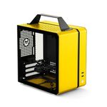 MECHANIC MASTER C24 Small Cube Sugar Mini-ITX Chassis / Alumium / Steel / Temered Glass ITX Small Form Factor Computer Case (Vitality Yellow Classic Version)