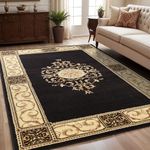 Superior Indoor Area or Runner Rug, Plush Carpet Cover, Traditional Oriental Medallion, Perfect for Hallway, Entryay, Living, Dining, Bedroom, Office, Medallion Collection, 4' x 6', Coffee