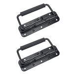 Tsnamay 5.51Inch Black Spring Loaded Handle Heavy Duty Handle for Toolbox Chest Case with Rubber Grip Surface Mounted(2 Pack)