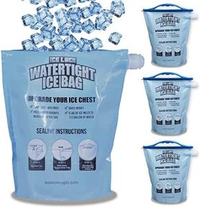 4 Pack Large Leakproof Ice Bag. Reusable Ice Pack for Cooler - 4 Long Lasting Instant Cooler Ice Packs - Drop in ice to Make Cold, Dry Freezer Packs for Coolers - Drink Your ice When it Melts. Silver
