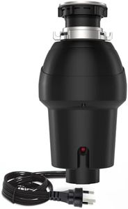 GarveeTech Garbage Disposal 3/4 HP, Continuous Feed Food Waste Disposer with Air Switch & Flange Seal, Stainless Steel Garbage Disposer, Compact Food Waste Grinder for Kitchen Sink, Black