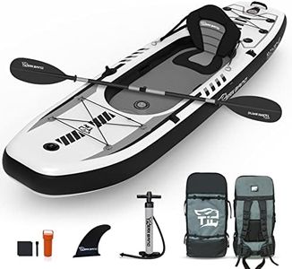 TIGERXBANG 10.2'x35''x8'' Inflatable Kayak with Detachable Seat, SUP-Kayak Set Includes Hand Pump/Aluminum Oar/Backpack, Kayak Boat for Adults/Kids | for Fishing, Touring