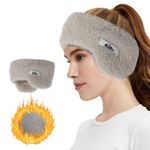 Lancry Ear Muffs Women's Earmuffs,Unisex Soft Winter Headbands for Women Men Kids,Foldable Ear Warmer Headband for Running Yoga Skiing Workout Riding (Grey)