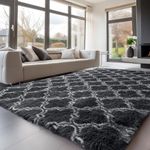 Sour Lemon Rugs Living Room 200x300cm, Grey Area Rugs for Bedroom, Washable Anti Slip Extra Large Shaggy Soft Rug Fluffy Modern Floor Carpets Mat Beside Rugs for Kids Living Room