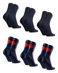 DANISH ENDURANCE 6 Pack Bamboo Viscose Dress Socks, Premium Soft, Breathable, for Men & Women, Multicolor (3x Navy, 3x Argyle Red), Medium