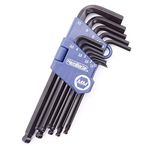 HemBorta® Metric Allen Key Set Ball End 13pcs, Long Metric Alan Keys Sets 1.27-10mm MM Allen Keys, Heat Treated Hex Key Set with CRV Steel Allan Keyes