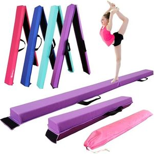 MARFULA Folding Gymnastic Balance Beam for Kids with Carry Bag Foam Folding Balance Beam Easy Clean for Home and Club Use