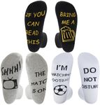 SATINIOR 3 Pairs Do Not Disturb Football Soccer Socks Novelty I'm Watching Football Socks for Men Women Funny Sport Socks for Christmas Football Soccer Match Fans Birthday Gift(Novelty Soccer)