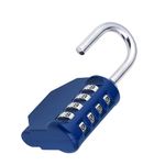 ZHEGE Combination Padlock for Locker, Weatherproof Padlock Outdoor for Fence Gate, Sheds, 4 Digit Combination Lock for Gym Locker, School Locker (Blue)