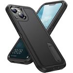 HATUFU For Apple iPhone 14 Case, [Military Drop Protection] Shockproof Phone Case, [Non-Slip] Build-in Kickstand Anti-Fingerprint Scratch Resistant (Black)