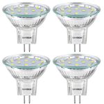 2.4W LED MR11 Light Bulbs, Replacement for 12V 20W 35mm Halogens, Fiber Optics Christmas Tree Bulb, G4/GU4/GZ4 Bi-Pin Base, Daylight White 4000K, (Pack of 4)